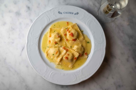 Caldesi seabass ravioli