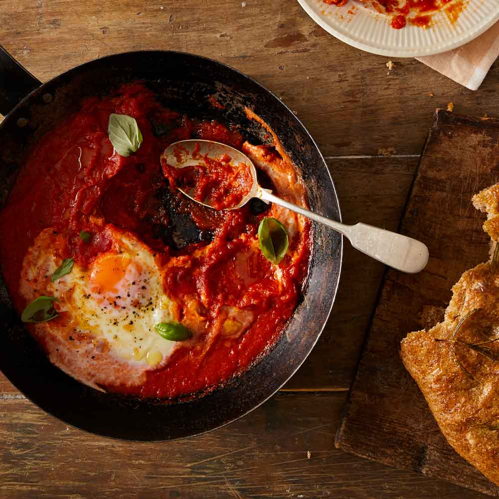 Babbos-eggs-in-classic-tomato-sauce Babbo's Eggs recipe